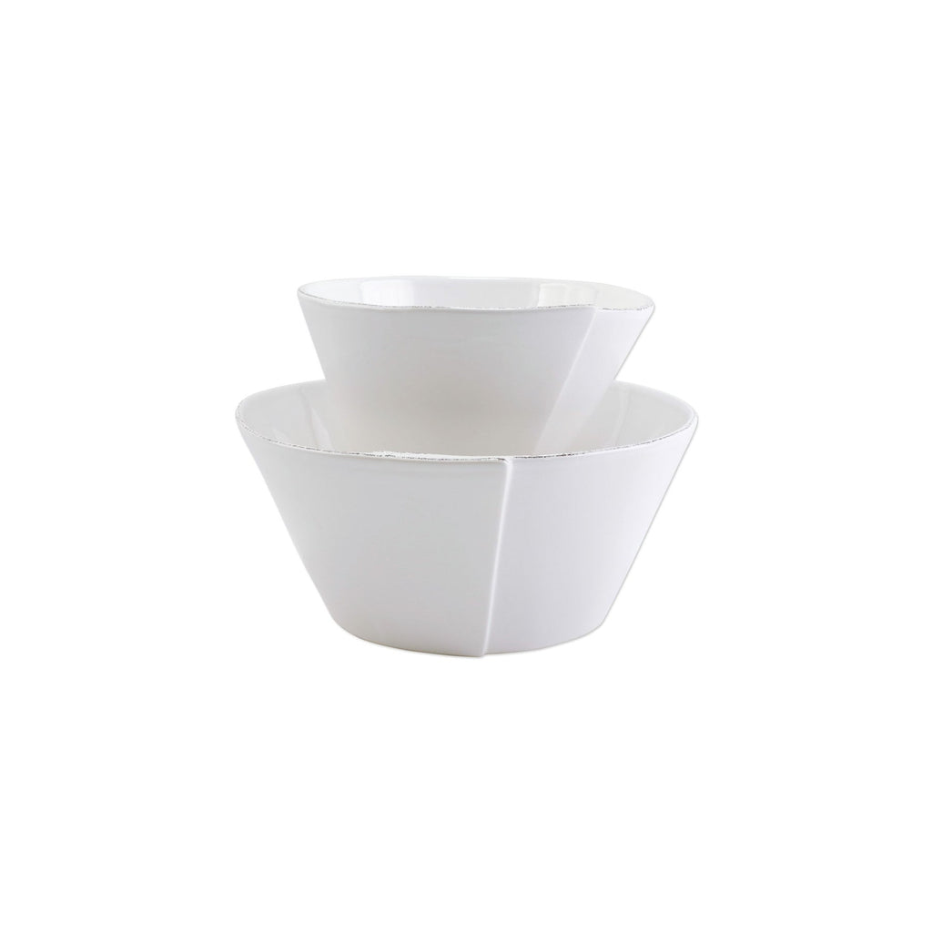Lastra White 2-piece Serving Bowls Set Serveware Vietri   