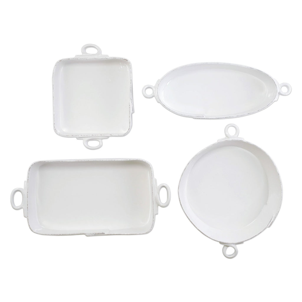 Lastra White 4-piece Bakeware Essentials Set Kitchen Basics Vietri   