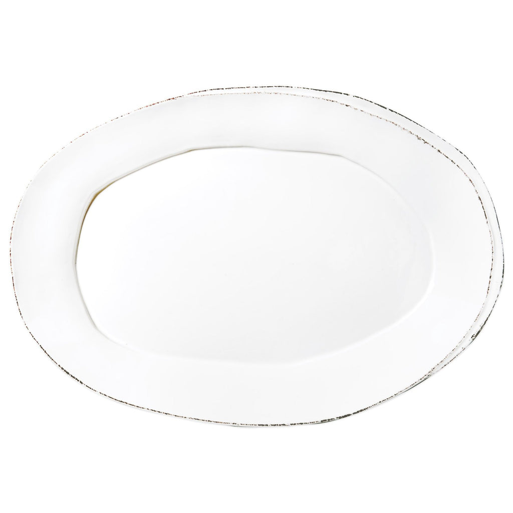 Lastra Oval Platter Serveware Vietri White  