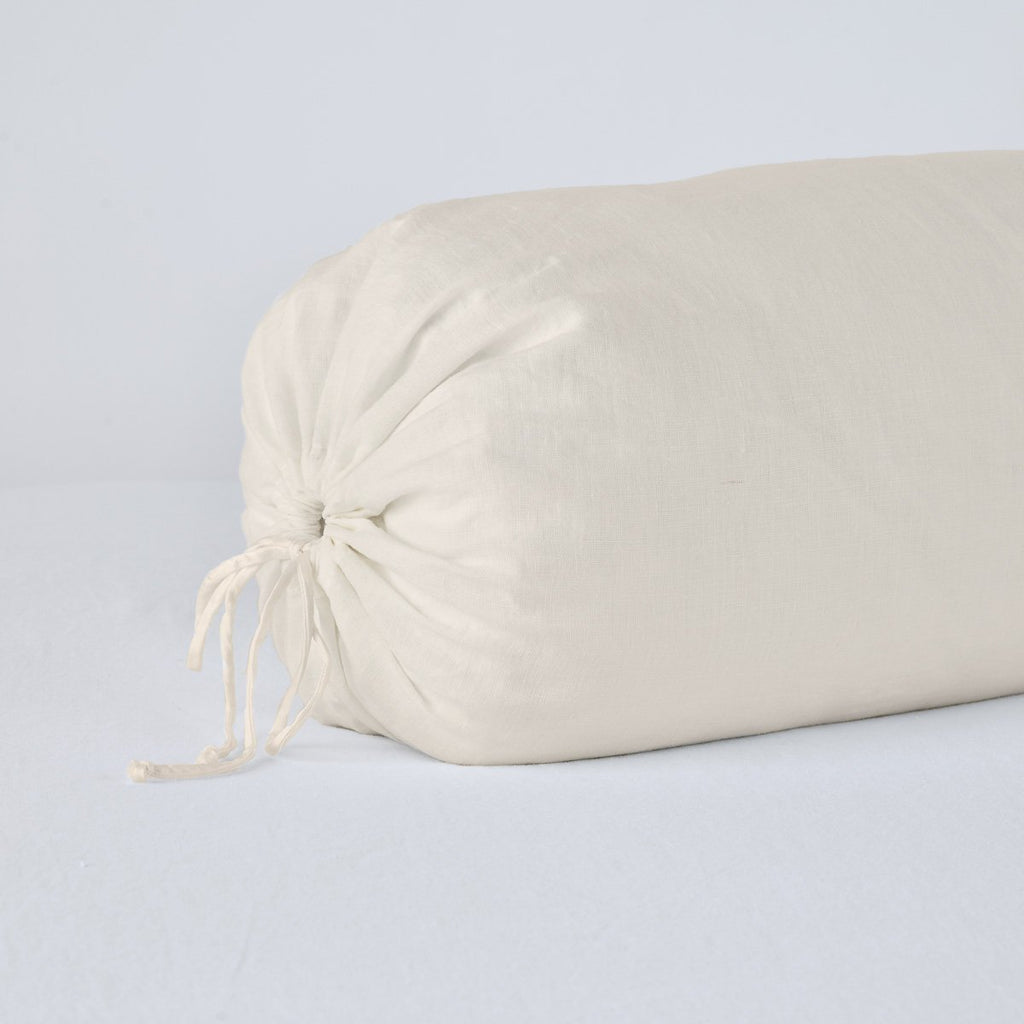 Bella Notte Linen Bolster Pillow Decorative Pillows Bella Notte Parchment  