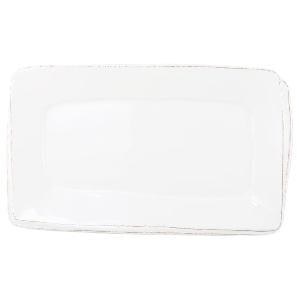 Melamine Lastra White Rectangular Platter Serveware Vietri White  