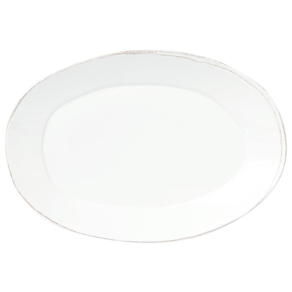 Melamine Lastra White Oval Platter Serveware Vietri White  
