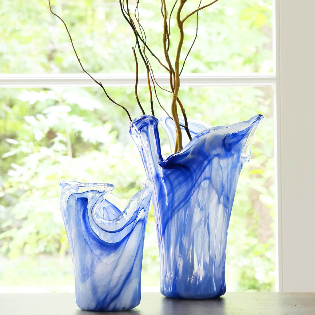 Onda Glass Cobalt Large Vase Vases Vietri   