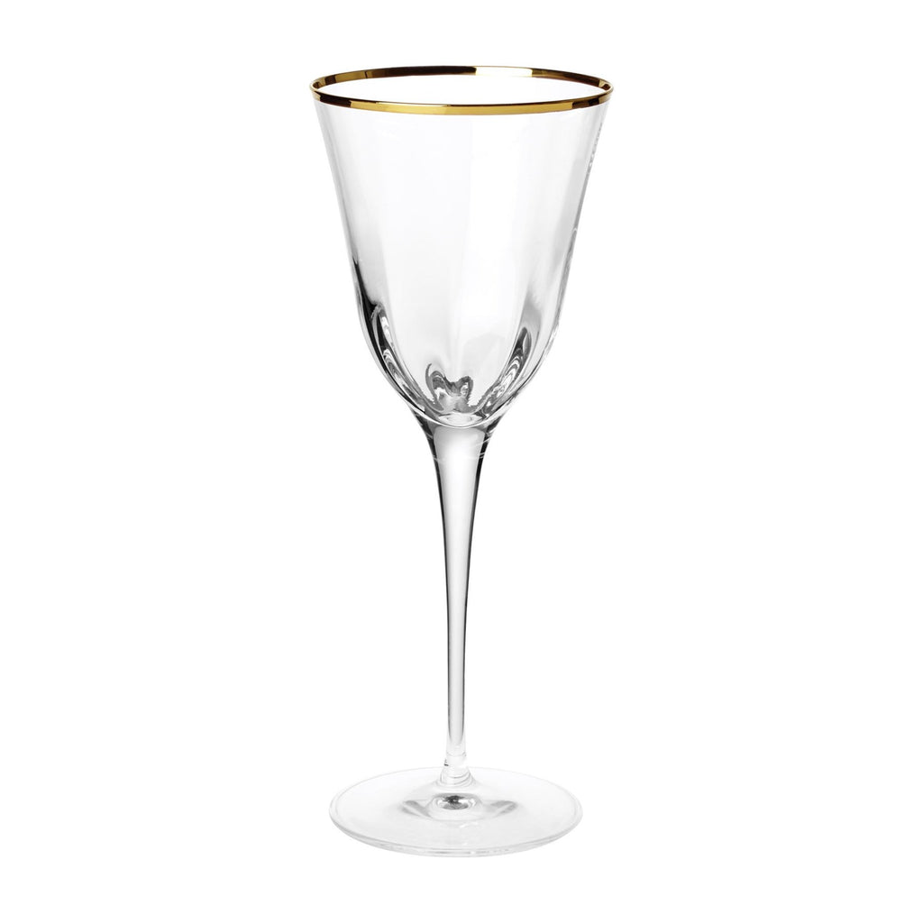 Optical Gold Water Glass Glassware Vietri Gold  