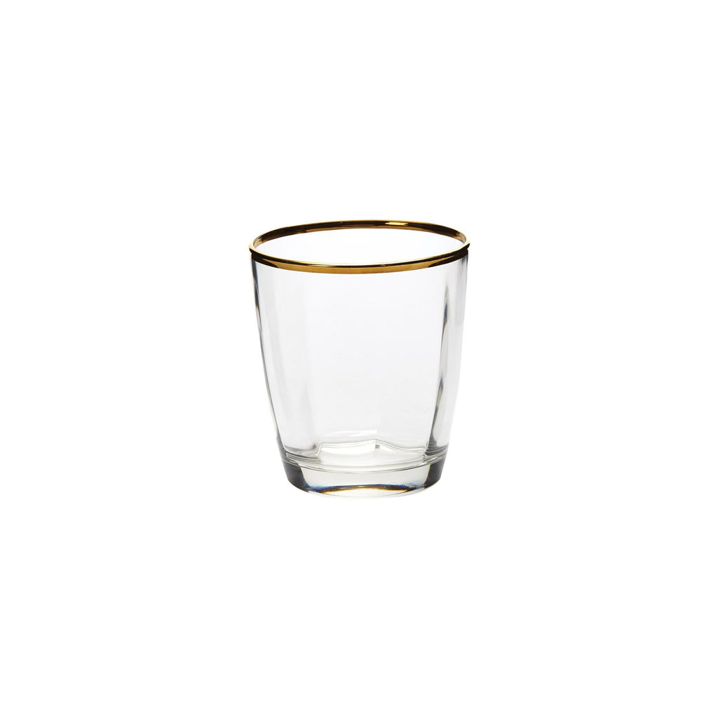 Optical Gold Double Old Fashioned Barware Vietri Gold  