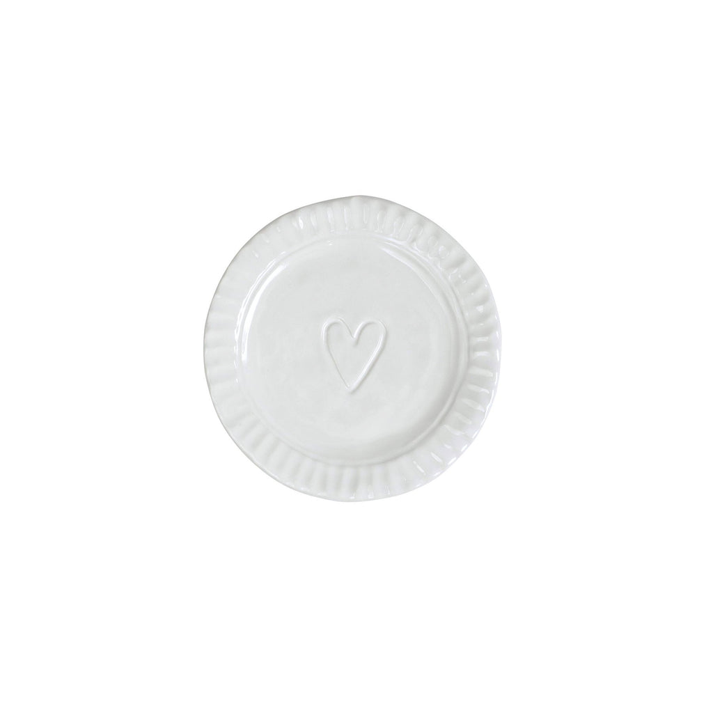 Pietra Serena Heart Plate Serveware Vietri White  