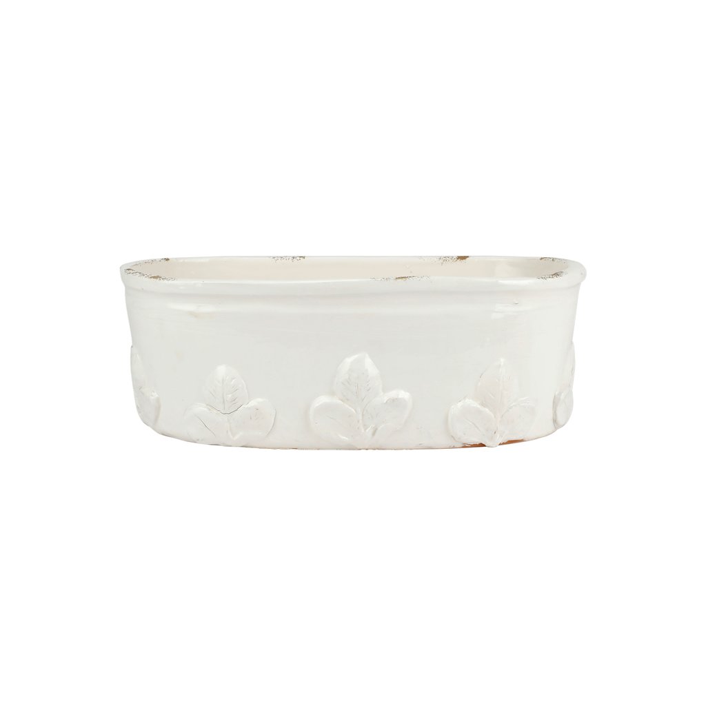 oval planter pots Vietri Rustic Garden Linen Basil Oval Planter