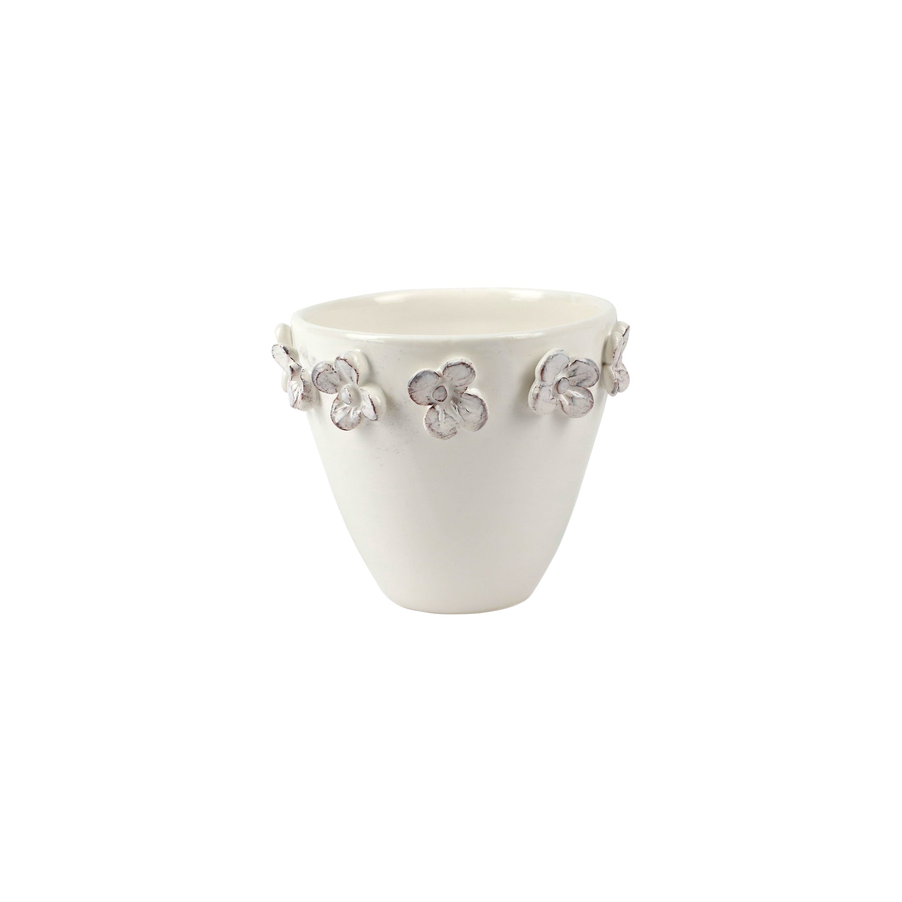 small rustic plant pots Rustic Garden Small Cachepot White