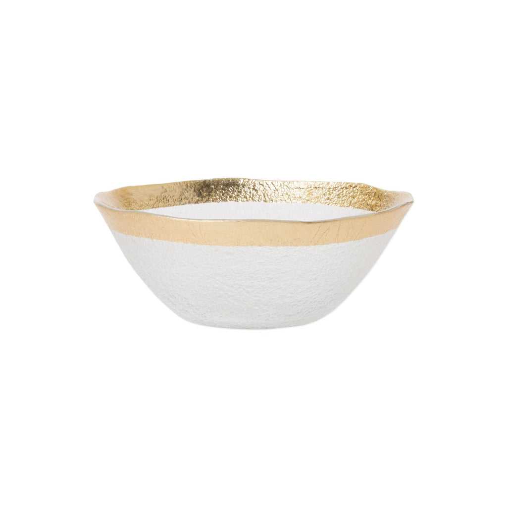 Rufolo Glass Gold Organic Small Bowl Dinnerware Vietri Gold  