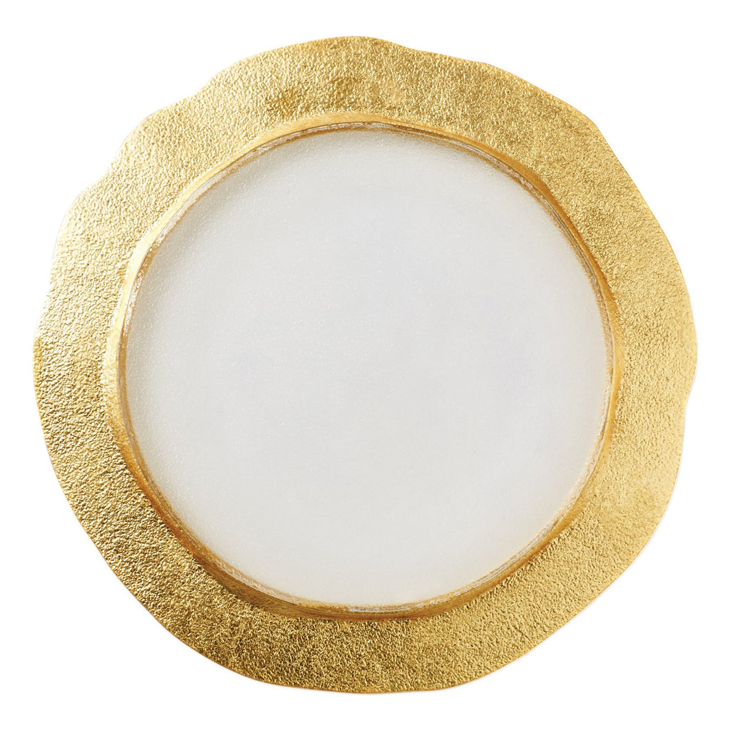 Rufolo Glass Gold Organic Service Plate/Charger Dinnerware Vietri Gold  