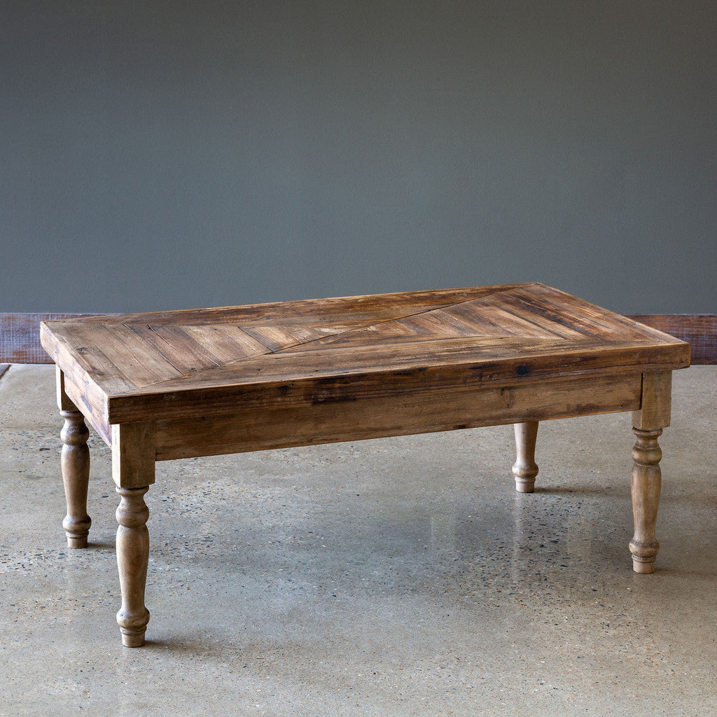 Rustic Reclaimed Wood Coffee Table Coffee & Accent Tables Farmhouse Designs   