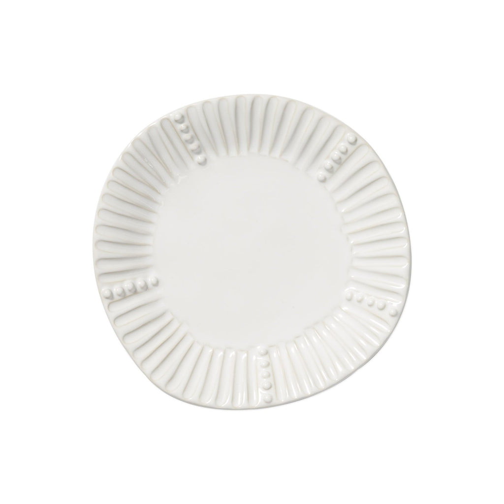 Incanto Stone Stripe Salad Plate Dinnerware Vietri White  