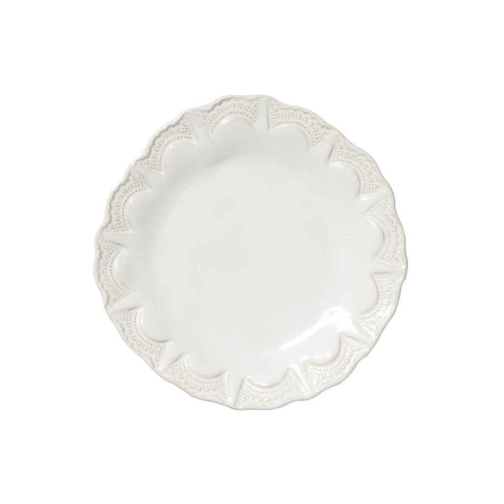 Incanto Stone Lace Salad Plate Dinnerware Vietri White  