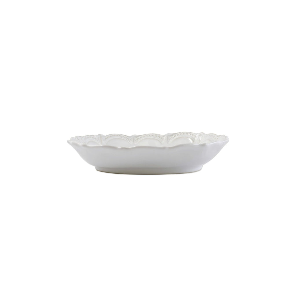Incanto Stone White Lace Small Oval Bowl Serveware Vietri White  