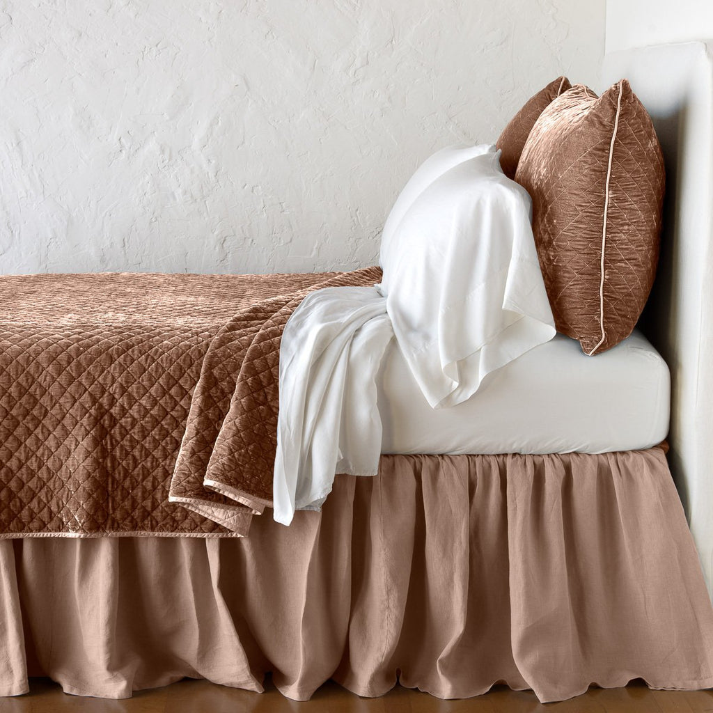 Bella Notte Silk Velvet Quilted Coverlet Quilts & Coverlets Bella Notte Rouge Queen 
