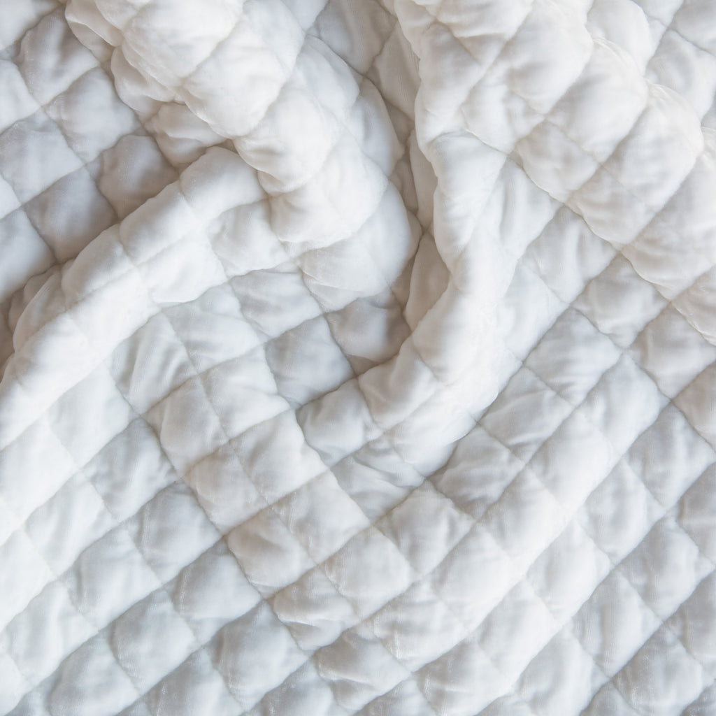 Bella Notte Silk Velvet Quilted Fabric By The Yard Fabric by the Yard Bella Notte Winter White  