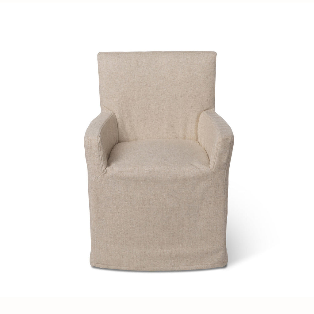 Linen Dining Arm Chair Chairs Farmhouse Designs   