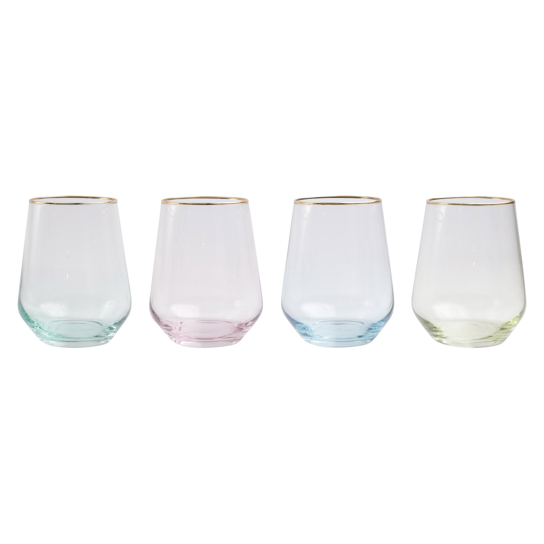 Rainbow Assorted Margarita Glasses (Set of 4)